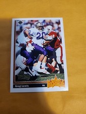 1991 Upper Deck Football Card Greg Lewis Star Rookie #22. rookie card picture