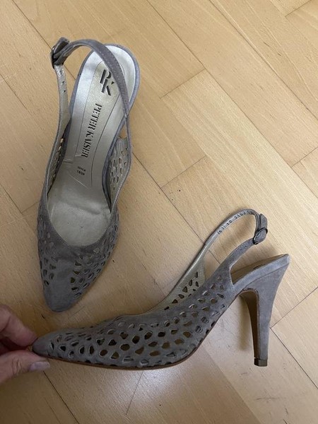 Women Peter Kaiser Heels Grey Suede 38 #C9GP