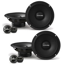 2 Pairs Alpine EL-E65C-G 6.5" 2-way 4-ohm Coaxial Car Speakers