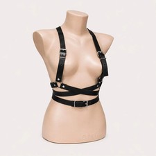 Handmade Genuine Leather Chest Harness Adjustable Body Belt Festival Cosplay