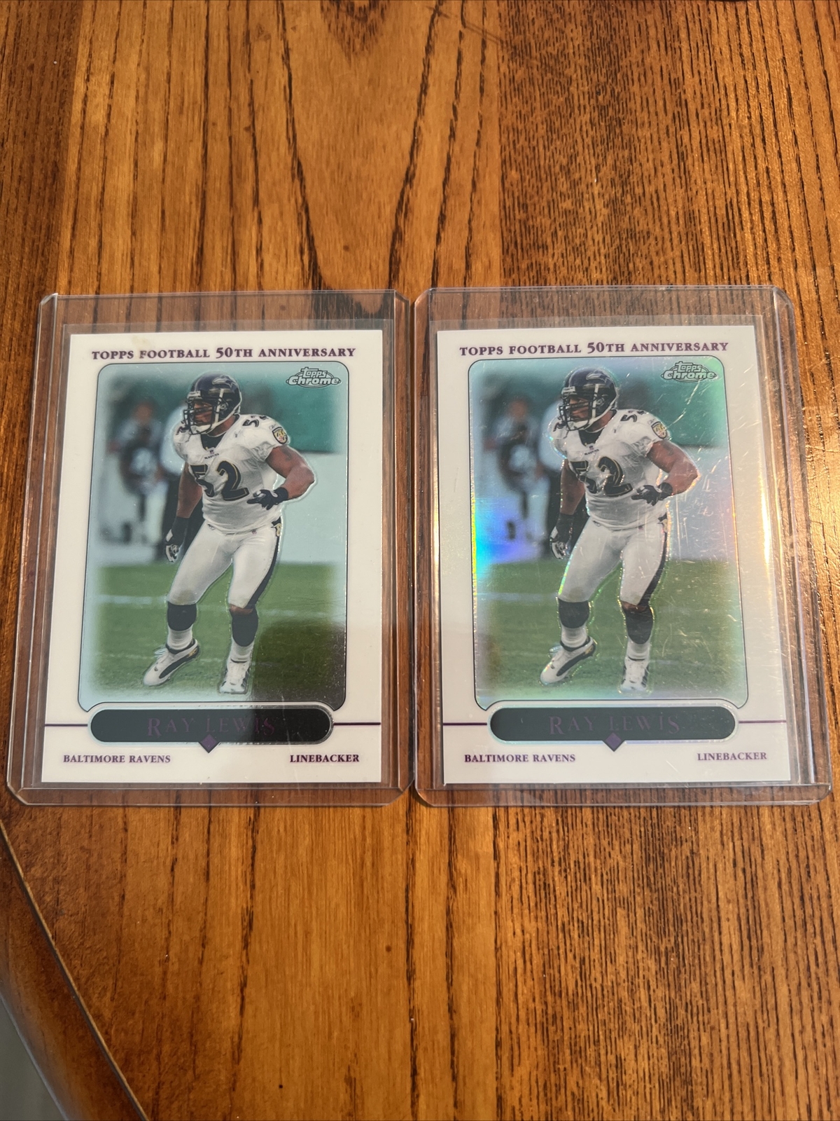 2005 Topps Chrome #33 Base and Refractor Ray Lewis