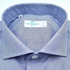 Men's Blue Striped Millerighe French Shirt 100 Cotton 120  s Weave Monti