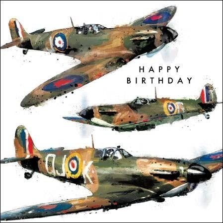 Spitfire Happy Birthday Card - Just Josh Planes Greeting Card