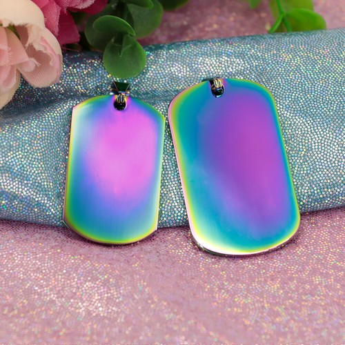 Rainbow Bone/Military/Round Personalized Pet Cat Dog Tags Name ID Engraved Free - Picture 12 of 15