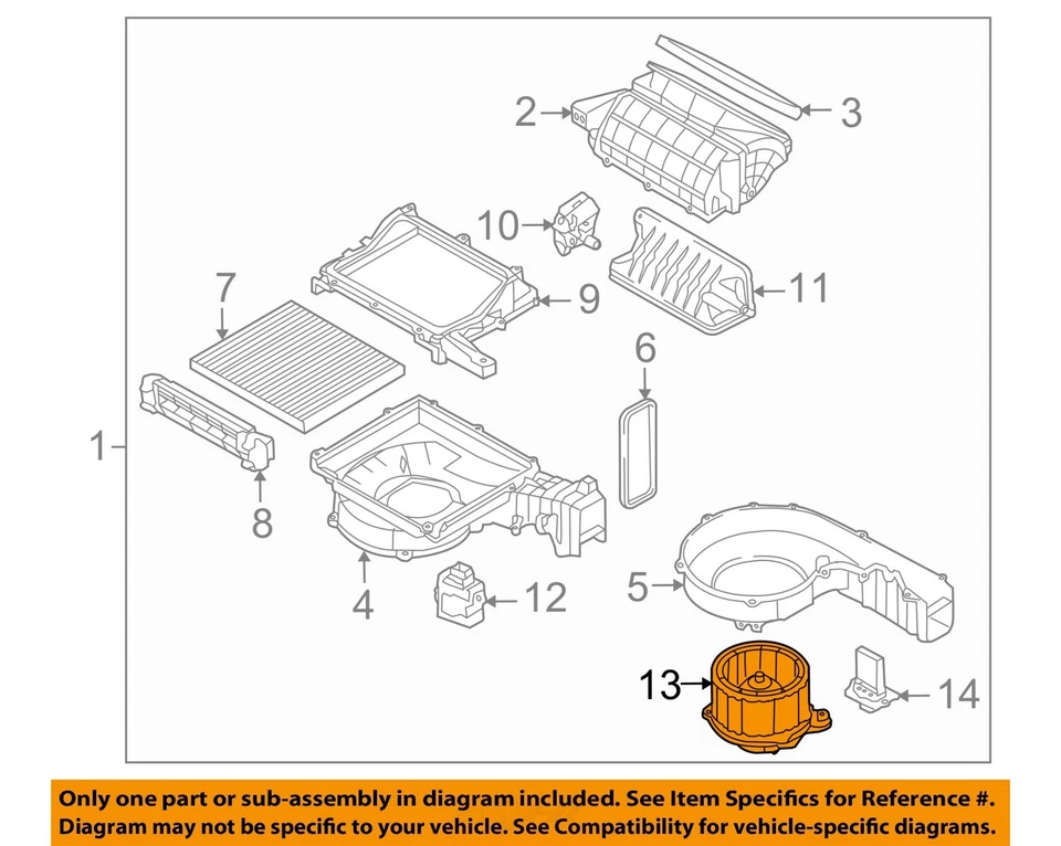 Used HVAC Blower Motor fits: 2010 Hyundai Santa fe LWB front manual temperature - Image 3 of 4