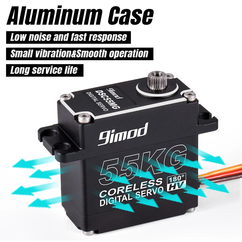 55 kg wasserdichtes Servo 180/270 Magnetsensor Digitalservo für 1/8 1/10 RC-Cars - Bild 4 von 4