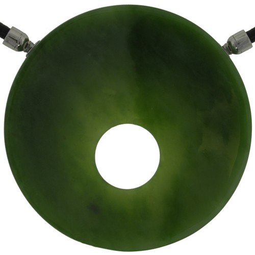 Lithos Stainless Steel Natural Nephrite Jade "Pi" Interchangeable Vario Clasp - 第 1/2 張圖片
