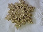  Enchanted Forest Plastic White Silver Gold SNOWFLAKE Ornaments 4 pc Christmas  — photo 7