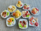 lot 1:6 Dollhouse Miniature clay Food Breakfast lunch dinner ceramic plate meal