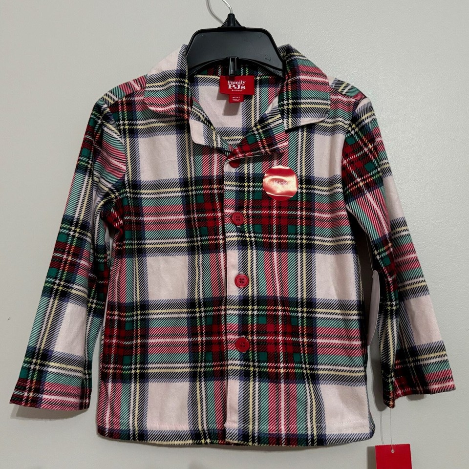Macys Pajama Set Toddler 2T3T Stewart Plaid Festive Holiday Lounge