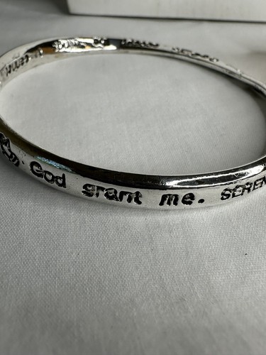 Serenity Prayer Bracelets Twisted Bangle Silver Tone Gift Religious AA