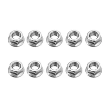 10 M3 serrated flange nuts stainless steel A2-50 DIN 6923 SW6 nuts