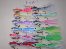7 ULTRA MINNOW BUCKTAIL JIG 1-1/2 OZ S.S. #6/0 STRONG HOOK+TRAILER/MULTICOLOR