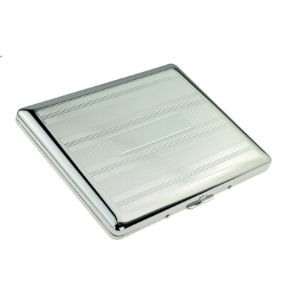superking cigarette holder CA6749 - Chrome Finish Lines Single Sided Holds 10 Superkings Cigarette Case