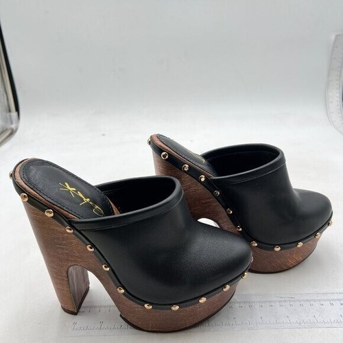 XYD Cork Platform Super High Heels Mules for Women Chunky Block Heel Black Shoes - Picture 4 of 8