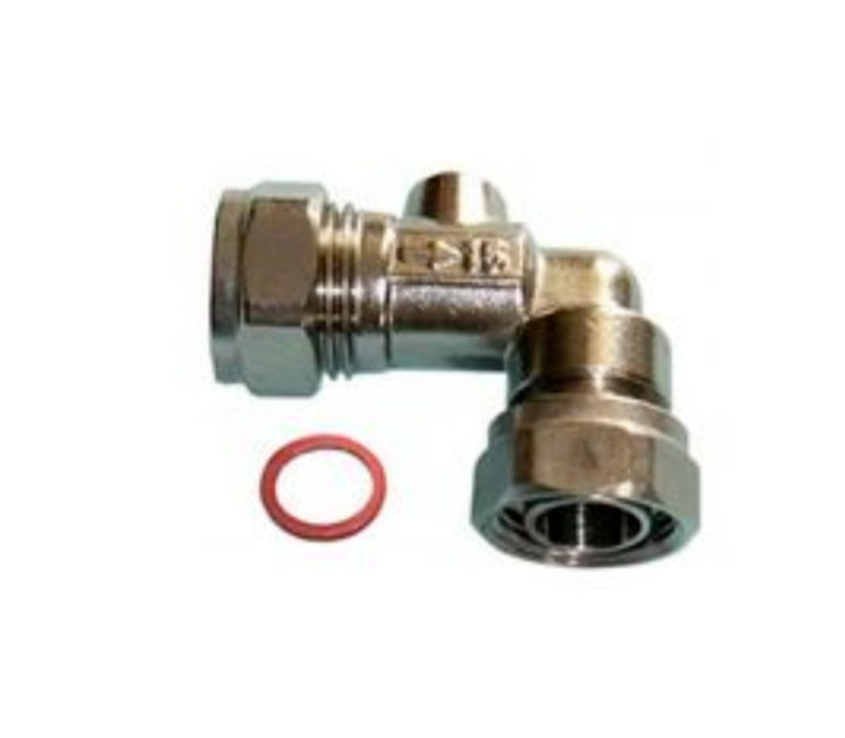 90 x Plumbright 15mm x 1/2"" angled service valves nickel brass. Valve 845187