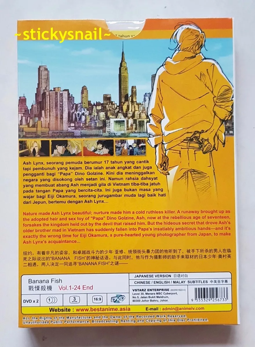 ANIME DVD~Banana Fish(1-24End)English subtitle&All region+FREE GIFT