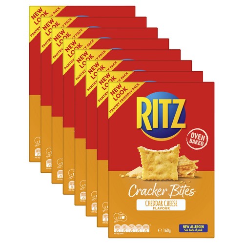 8pc Ritz Cracker Bites Cheddar Cheese Savoury Crackers Biscuits Snacks 160g
