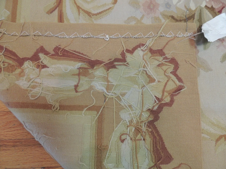 Alfombra oriental estilo Aubusson francés de gran tamaño/palacio 12x15 medallón beige Foto 4 de 4