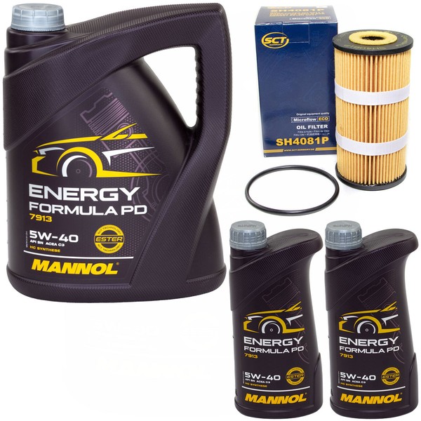 MotoröL Set Mannol Energy Formula 5W-40 7 Liter + ÖLfilter FüR Mercedes Renault-image