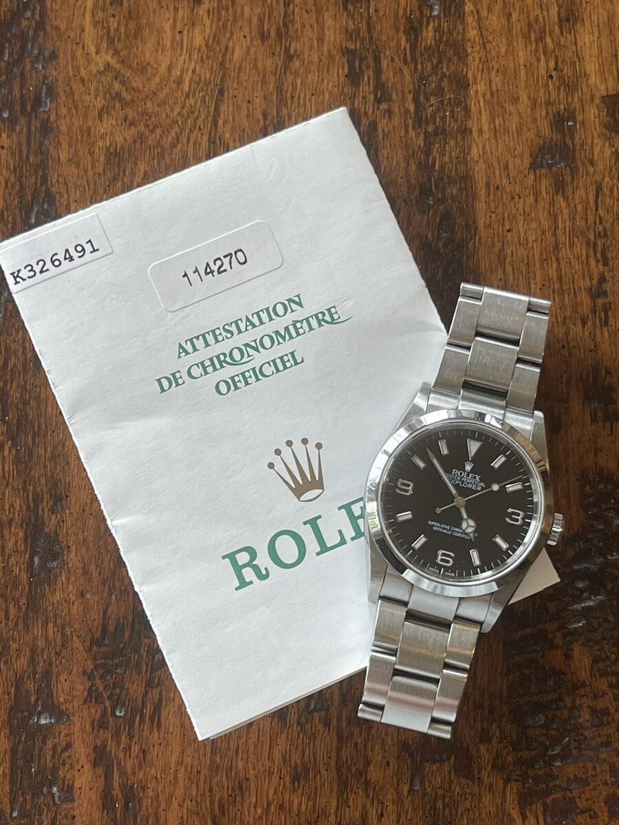 Rolex Explorer 36mm 114270 Men's Black Watch with Original Rolex Explorer 36mm 114270 Men's Black Watch with Original