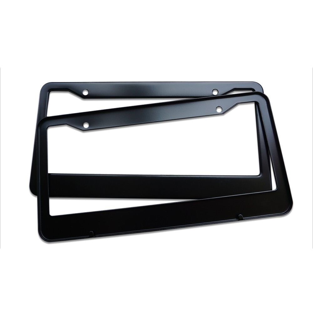 2Pcs Glossy Black Car License Plate Frame Cover Front & Rear Universal
