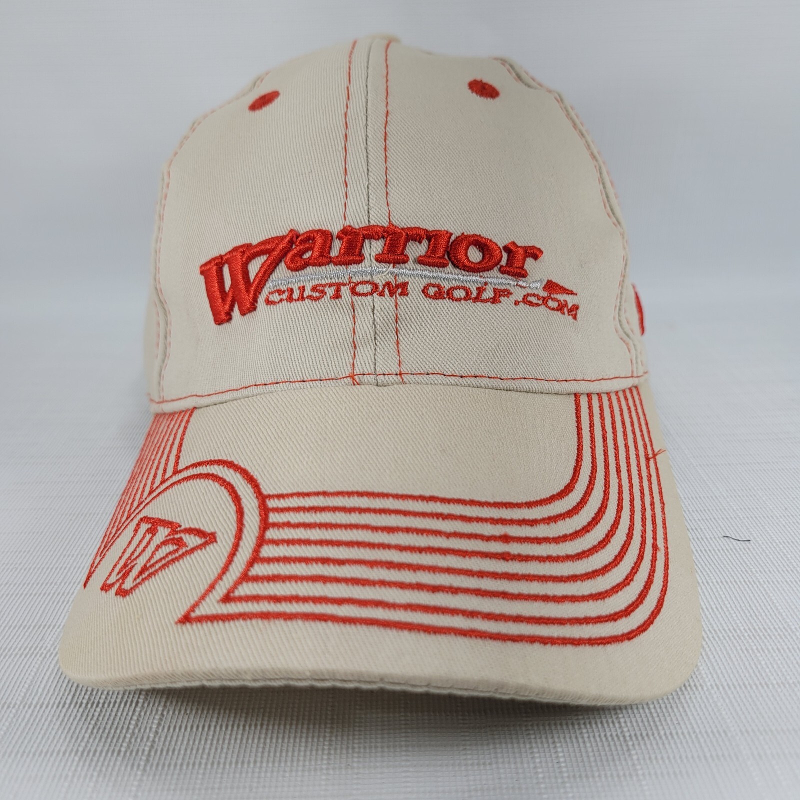 Warrior Custom Golf Adjustable Hat Cap Beige w/ R… - image 2