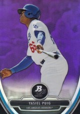 2013 Bowman Platinum Chrome Prospects Purple Refractors #BPCP49 Yasiel Puig