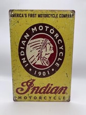 Blechschild Indian 20x30cm Nostalgie Retro Reklame Vintage Geschenk Motorrad