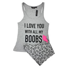 ANN SUMMERS NAUGHTY PYJAMAS SHORTS PJ SET GIFT IDEA SIZE 8 10 12 14 SMALL MEDIUM