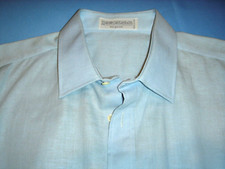PANCALDI & B men's shirt. Cotton & linen. NEW w/o tag. 15-3/4. Italy.