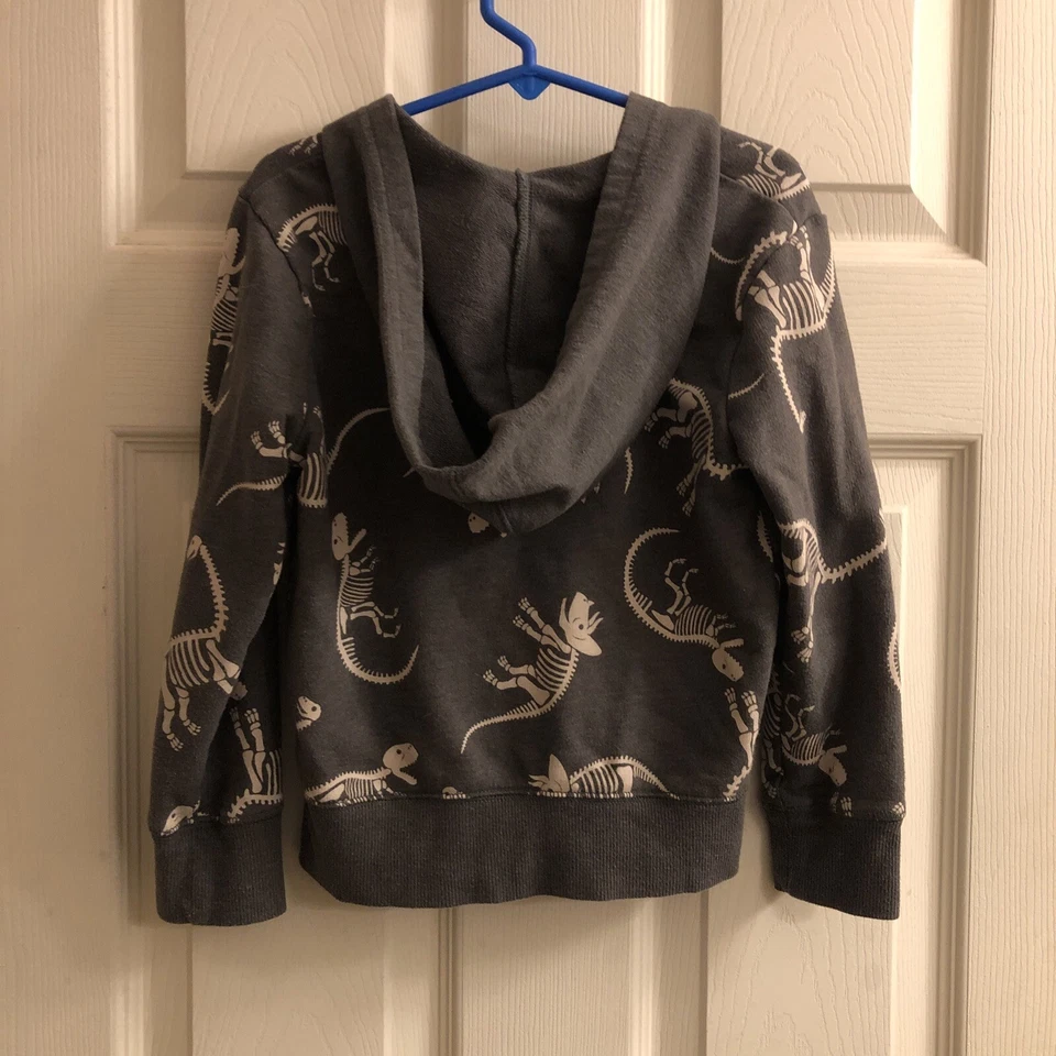 Jumping Beans Talla 4 Cremallera Chaqueta Dinosaurio con Capucha Gris - ¡Para Tu Dino Loving Kiddo! Foto 2 de 4