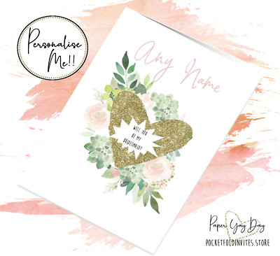 Personalisierte Brautjungfer Vorschlag Karte. Will you be my Maid of Honour Brautjungfer