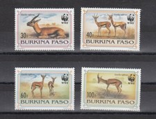 TIMBRE STAMP 4 BURKINA FASO Y&T#882-85 GAZELLE WWF NEUF**/MNH-MINT 1993 ~D02
