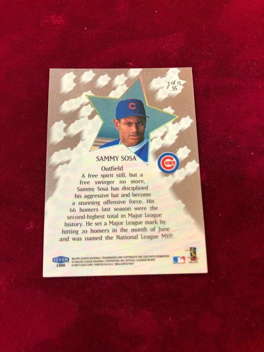 1999 Fleer Brilliants SAMMY SOSA Shining Stars Chicago Cubs QF20
