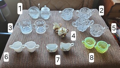 Crystal Or Porcelain Creamer Pitcher And Sugar Bowl Set Your Choice Vintage