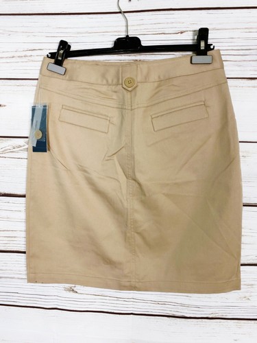 Hillard & Hanson Stretch Womens Straight Skirt Size 8 Beige Pockets Front Zip - Picture 4 of 7