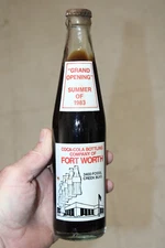 COCA COLA COMMEMORATIVE BOTTLE  1983 FORT WORTH TEAXS GRAND OPENING