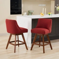 Counter Height Swivel Barstools, H Seat Height Upholstered Bar Stools Set of 2