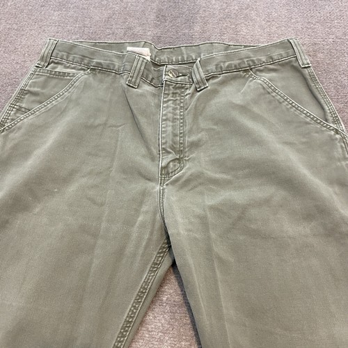 Carhartt Pants Mens 38x32 Green Carpenter B324 ARG Distressed Grunge Baggy - Picture 5 of 14