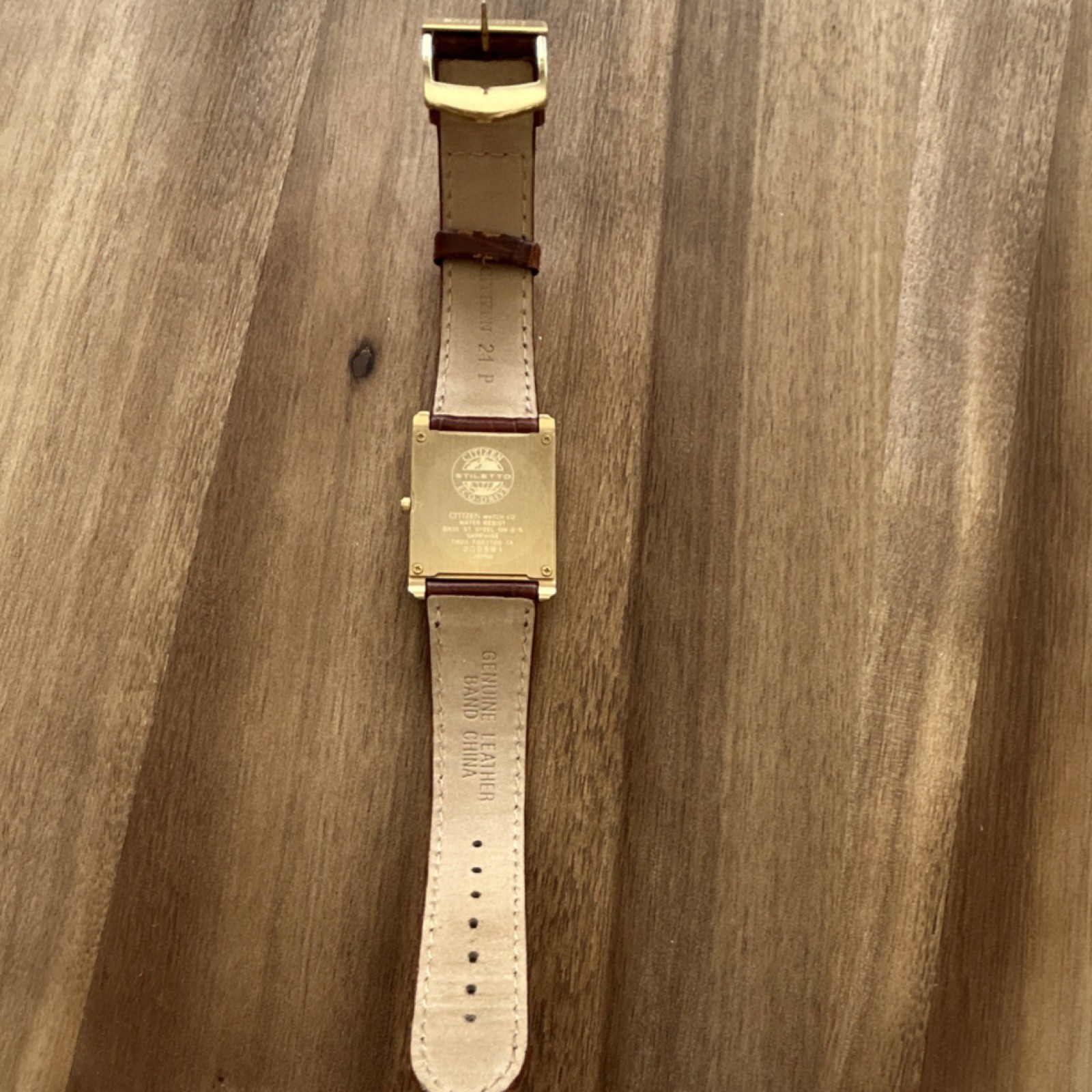 Citizen Rectangular Gold Tone Quartz Wristwatch B… - image 2