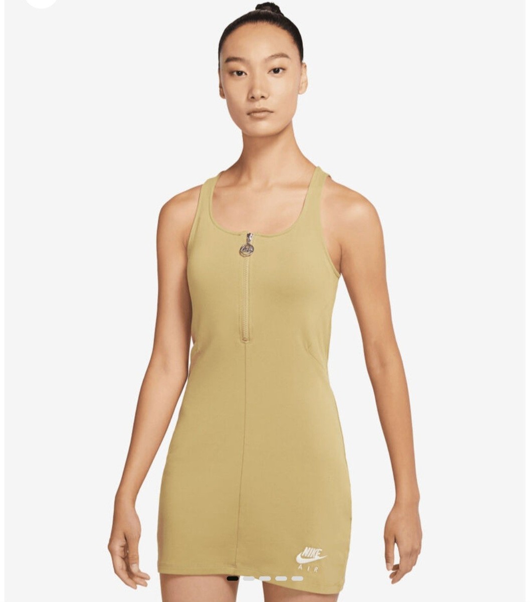 Womens XS Nike Sportswear Quarter Zip Air Dress - Light Brown - DM6458-769 - NWT Womens XS Nike Sportswear Quarter Zip Air Dress - Light Brown - DM6458-769 - NWT