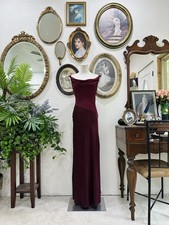Elegant Burgundy Chiffon & Satin Evening Gown