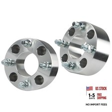 2pcs Golf Cart Wheel Spacers 4x101.6mm Hub Bore: 62mm Thread 2 Inch Silver