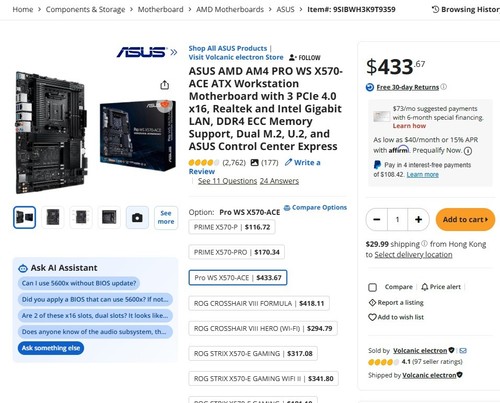 ASUS PRO WS X570 - ACE Socket AM4 - AMD Motherboard - 第 2/9 張圖片