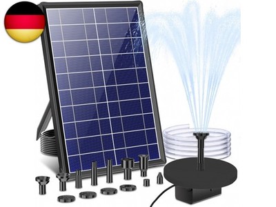 Biling 7.5W Teichpumpe Solar Brunnenpumpe mit Filter, 300 L/H Solarpumpe für 