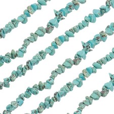 32 Inches 3-5mm Natural Turquoise Gemstone Strand Chips Green Blue