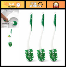 Curved Toilet Brush Set - 3 Pack Angled Bowl Cleaner with Long Handle for Bathro