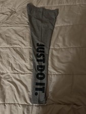 Nike Women's Medium Gray Leggings with 'Just Do It' Spell Out Design. NWT