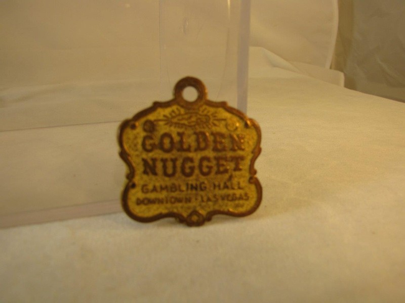 VINTAGE GOLDEN NUGGET LAS VEGAS GAMBLING HALL WATCH FOB OR KEY FOB